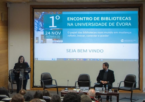 Ilustração 1.º Encontro de Bibliotecas na Universidade de Évora dedicado aos desafios e opor...