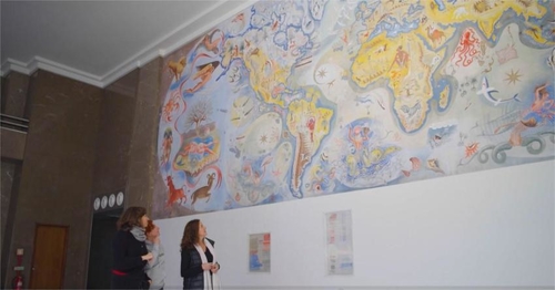 Ilustração O desvendar da arte da pintura mural de Almada Negreiros